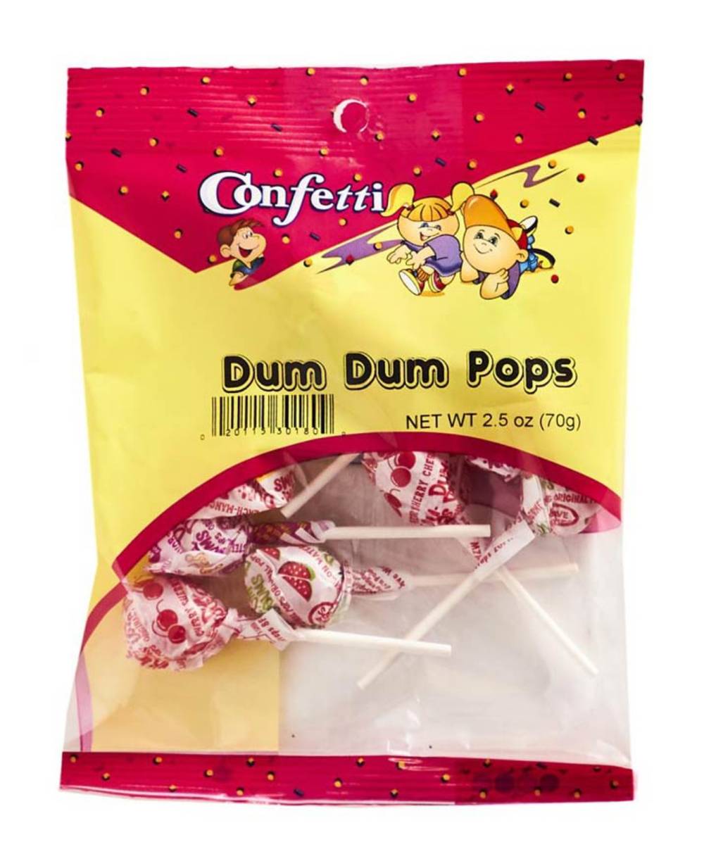 Confetti Dum Dum Pops 2.5 oz