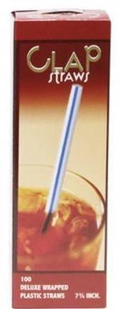 Clap Deluxe Wrapped Plastic Straws 100 ct