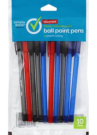 Simply Done Ballpoint Pens Assorted 10 ct