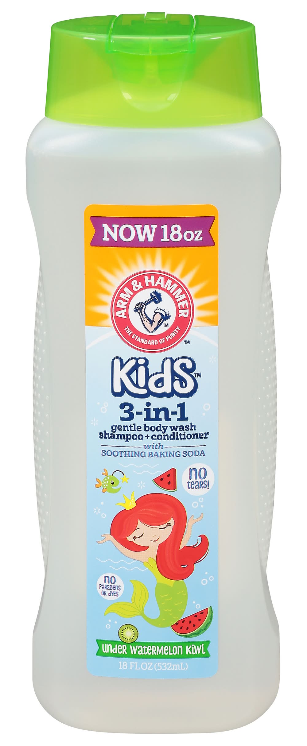 Arm & Hammer Kids 3-in-1 Gentle Body Wash Shampoo and Conditioner Watermelon/Kiwi 18 oz