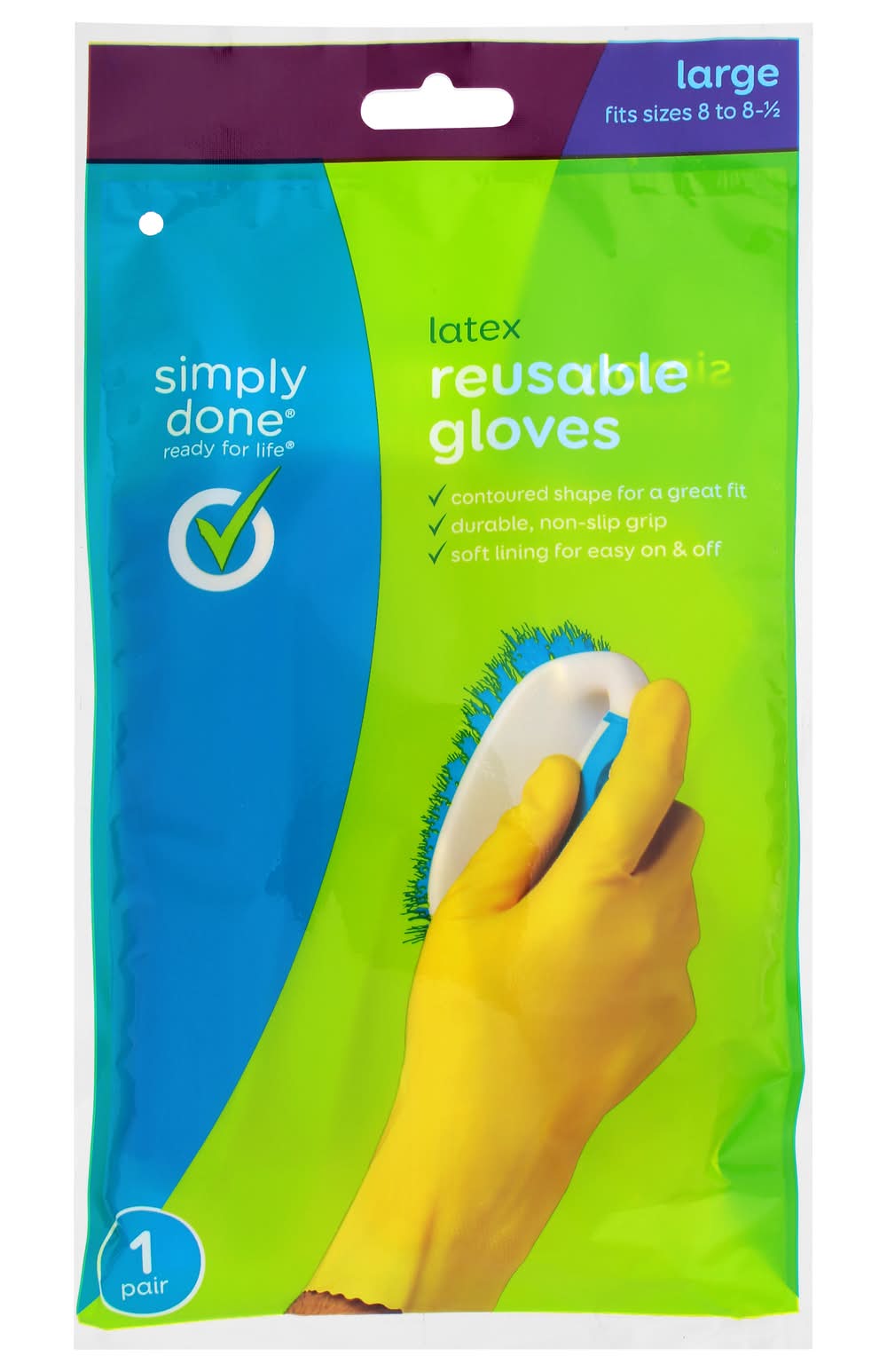 Simply Done Latex Household Gloves Large Pair