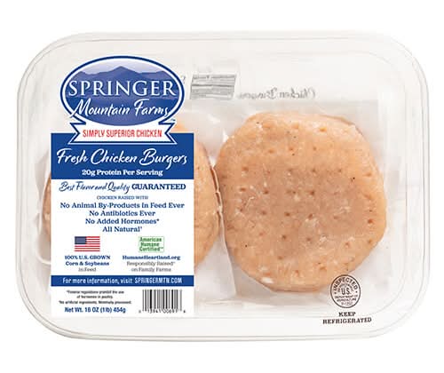 Springer Mountain Farms Fresh Chicken Burgers 16 oz