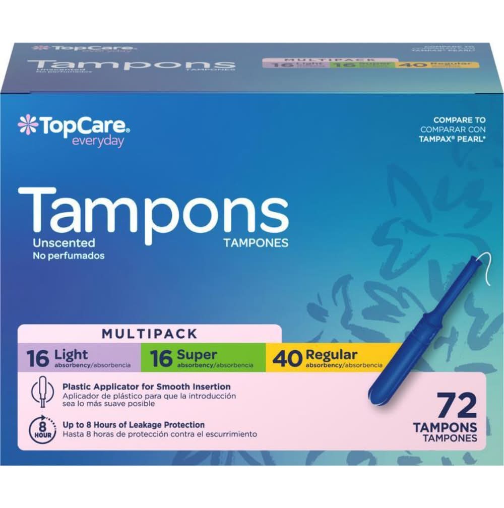 Top Care Tampons Unscented Multi-Pack 72 ct