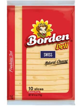 Borden Deli Swiss Natural Cheese Slices 6 oz
