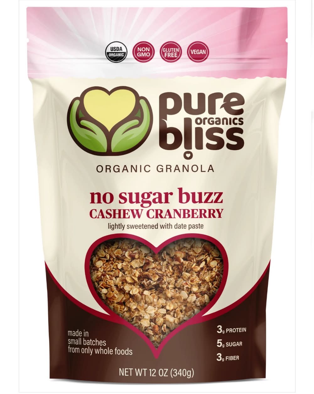 Pure Bliss Organic Granola Cashew Cranberry 12 oz 