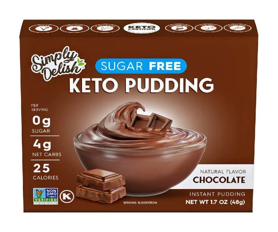 Simply Delish Chocolate Keto Instant Pudding Sugar Free 1.7 oz