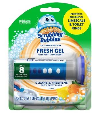 Scrubbing Bubbles Toilet Cleaning Stamp Fresh Gel Citrus 1.34 oz