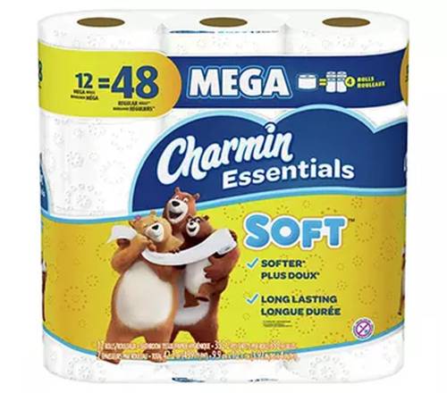 Charmin Essentials Mega Soft Toilet Paper 12=48