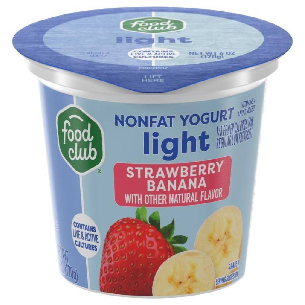 Food Club Strawberry Banana Yogurt Light 6 oz