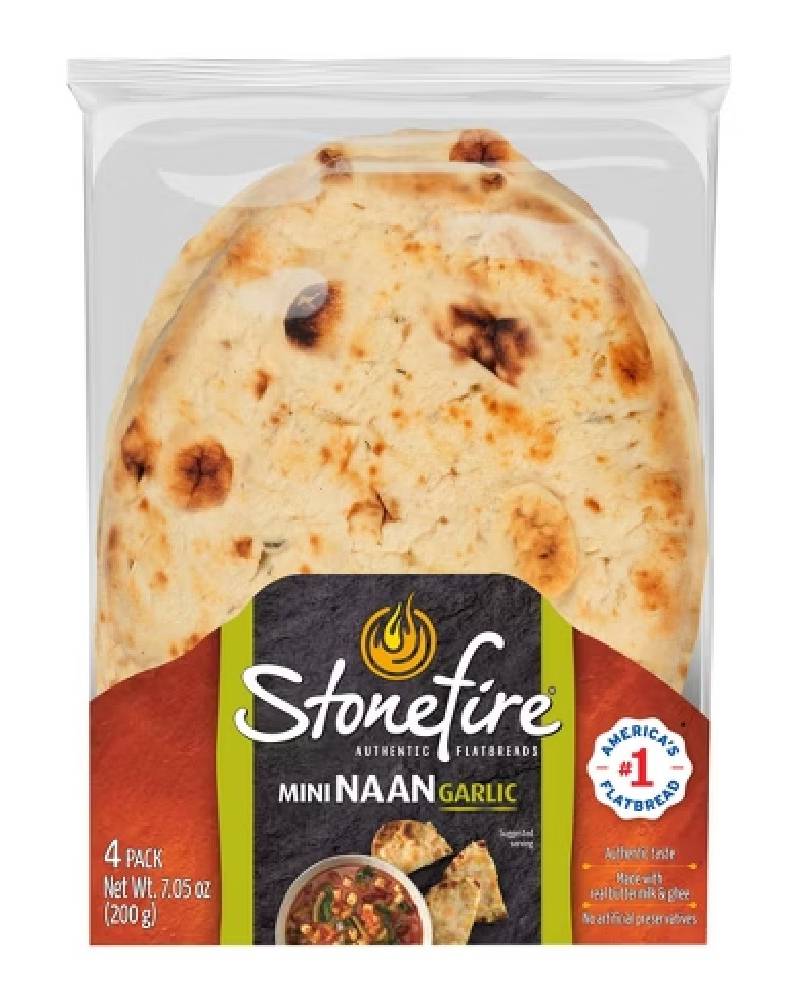 Stonefire Mini Naan Garlic 4 ct