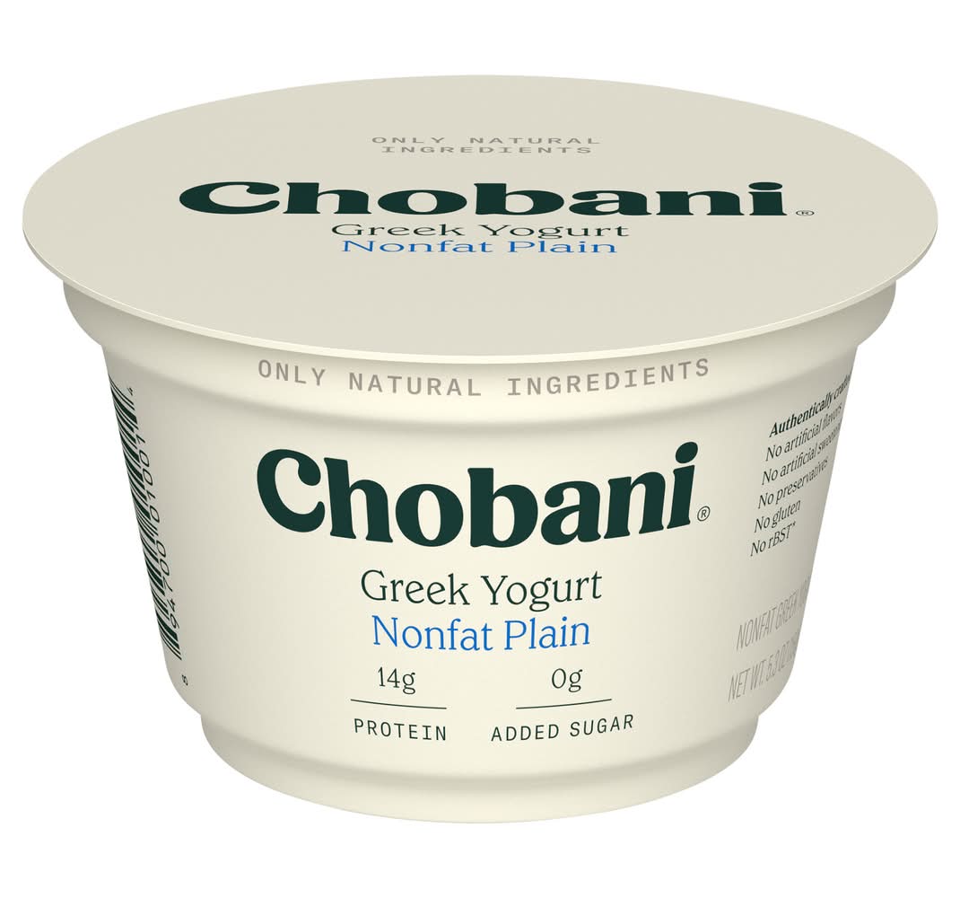Chobani Greek Yogurt Non-Fat Plain 5.3 oz