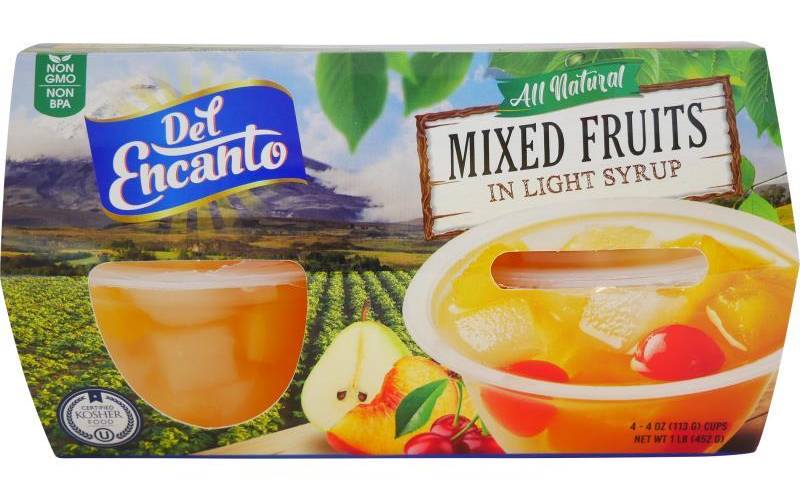 Del Encanto Mixed Fruits in Light Syrup 4-4 oz
