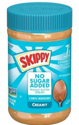 Skippy Peanut Butter No Sugar Added Creamy 16 oz