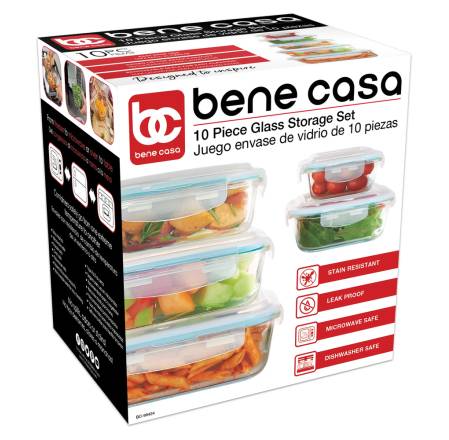 Bene Casa 10-Piece Glass Storage Set
