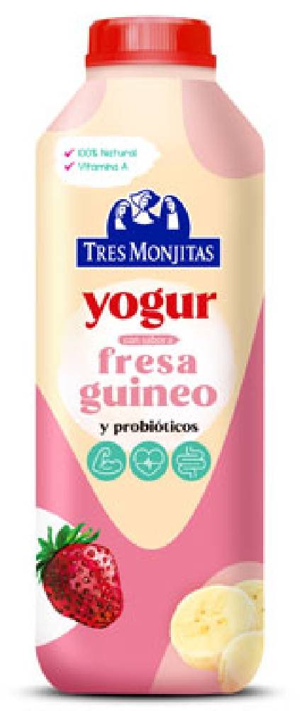 Tres Monjitas Yogur Fresa y Guineo 32 oz