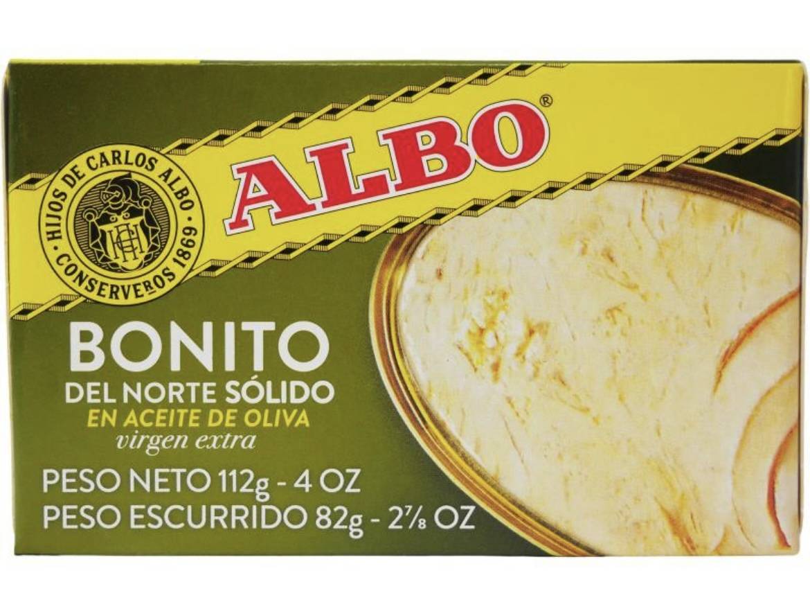 Albo Atún Blanco (Bonito del Norte Sólido) en Aceite de Oliva Extra Virgen 4 oz