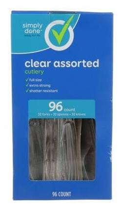 Simply Done Clear Assorted Cutlery 96 ct