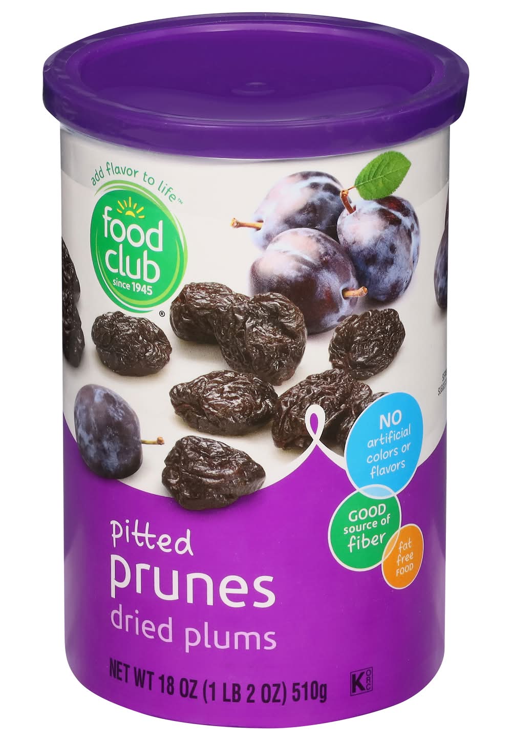 Food Club Pitted Prunes Dried Plums 18 oz