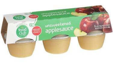 Food Club Unsweetened Applesauce 6-4 oz
