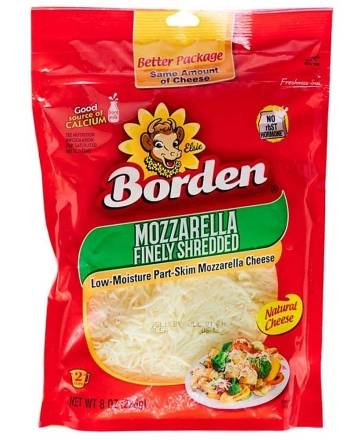 Borden Finely Shredded Mozzarella 8 oz