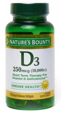 Nature’s Bounty D3 50 mcg 72 ct