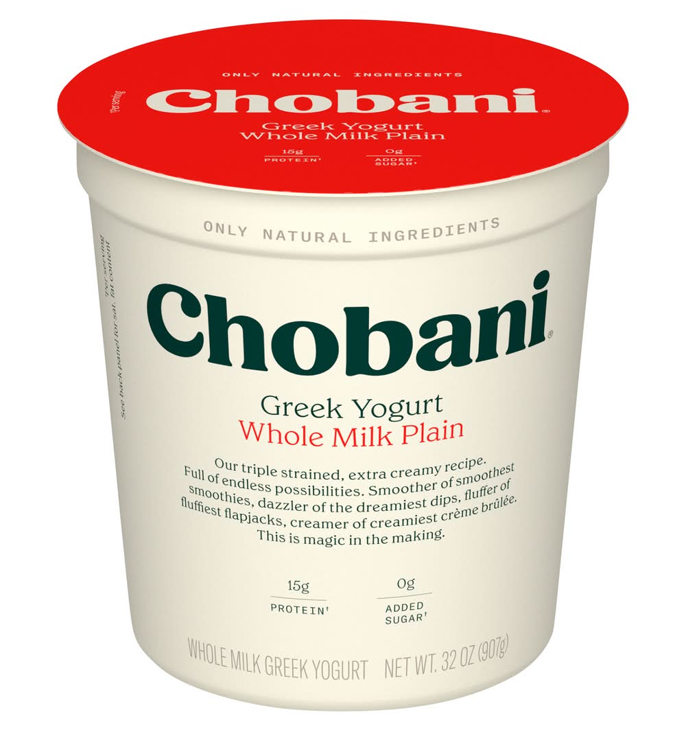 Chobani Plain Whole Milk Greek Yogurt 32 oz
