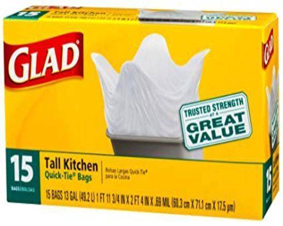 Quick-Tie Tall Kitchen Bags 13 Gallon