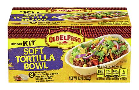 Old El Paso Soft Tortilla Bowl Dinner Kit 8 ct