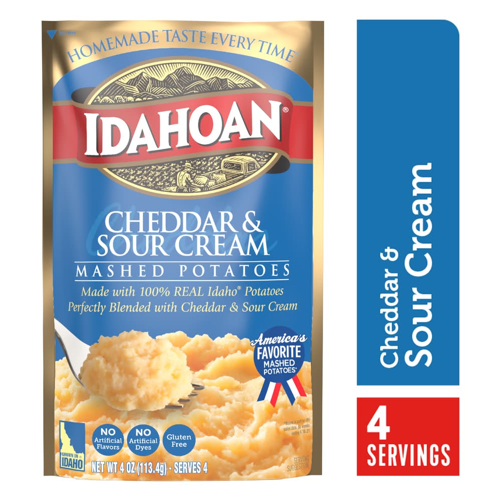 Idahoan Mashed Potatoes Cheddar and Sour Cream 4 oz