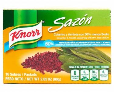 Knorr Sazón con Culantro y Achiote Menos Sodio 16 ct