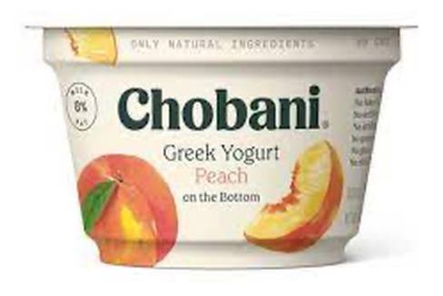Chobani Greek Yogurt Fruit on the Bottom Peach 5.3 oz