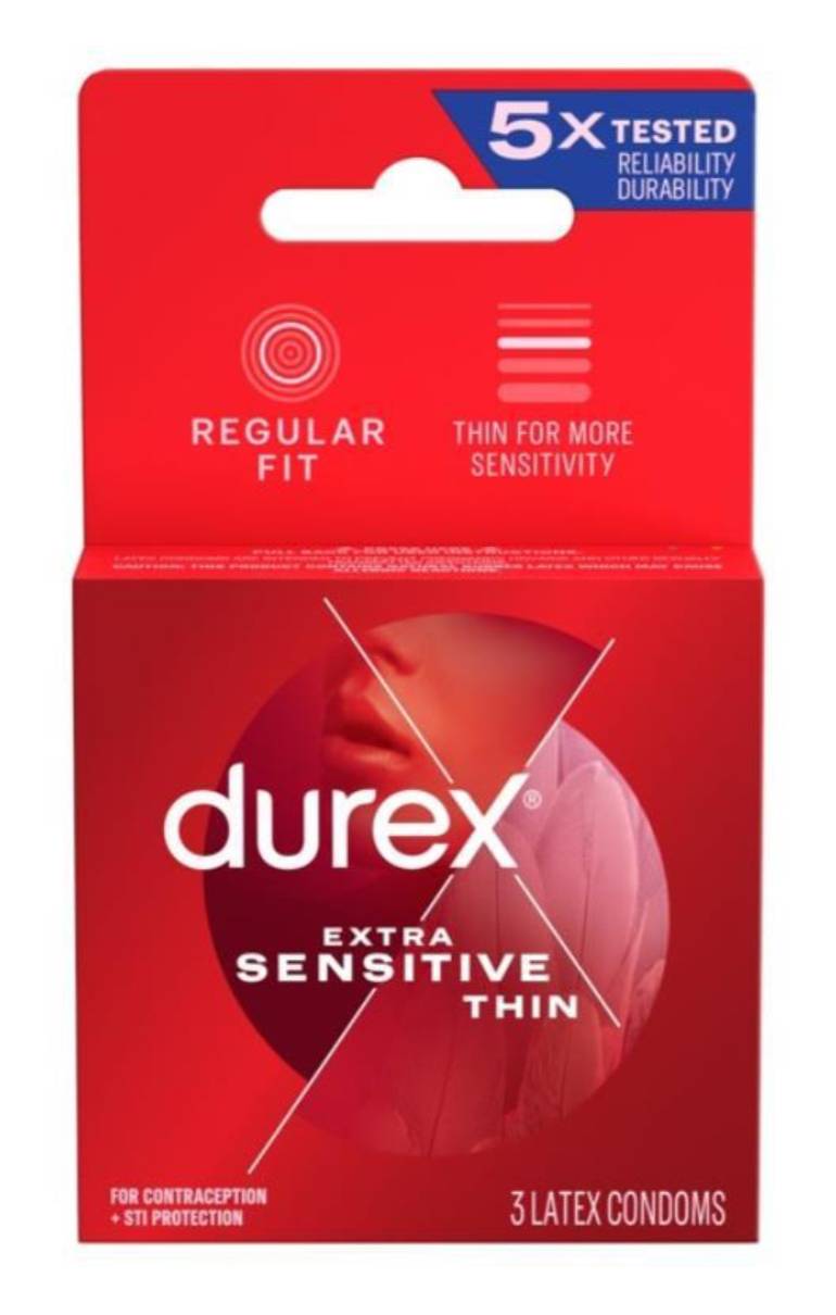 Durex Extra Sensitive Latex Condoms 3 ct