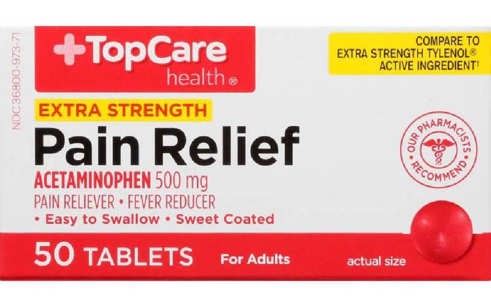 Topcare Pain Relief Extra Strength 500mg Tablets 50 ct