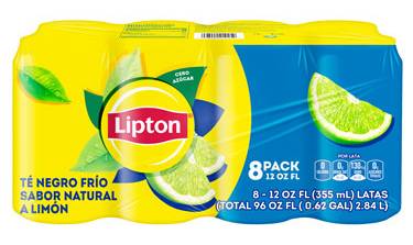 Lipton Te Negro Frio Sabor a Limón Cero Azúcar 8-12 oz