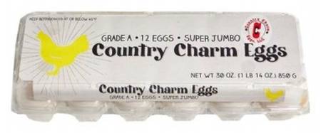 Country Charm Super Jumbo White Eggs 12 ct