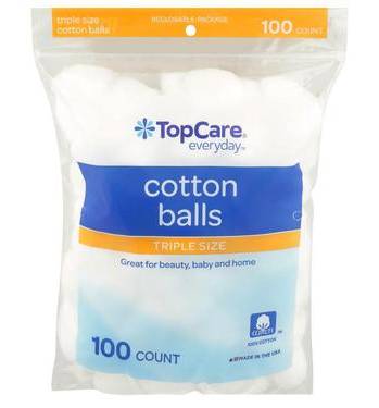 Top Care Cotton Balls Triple Size 100 ct