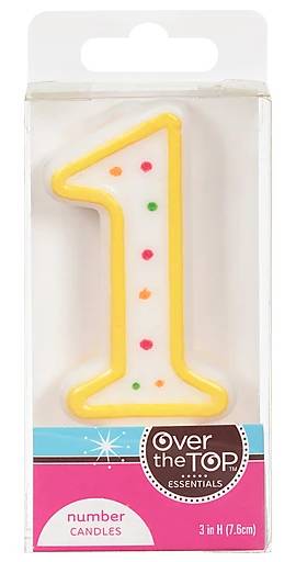 Over The Top Number Candle 1 