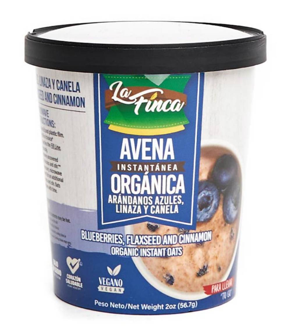 La Finca Avena Instantánea Orgánica Arándanos Azules Linaza y Canela 1.9 oz