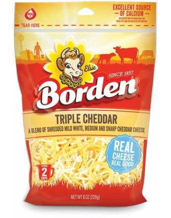 Borden Shredded Triple Cheddar 8 oz