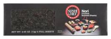 Sushi Chef Nori (Toasted Seaweed Sheets) 5 ct