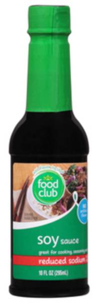 Food Club Soy Sauce Reduced Sodium 10 oz