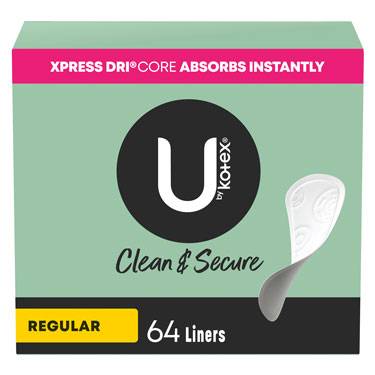 U by Kotex Regular Liners 64 ct