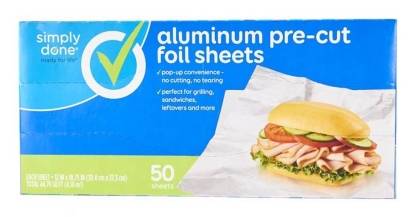 Simply Done Pre-Cut Aluminum Foil Sheets 50 ct