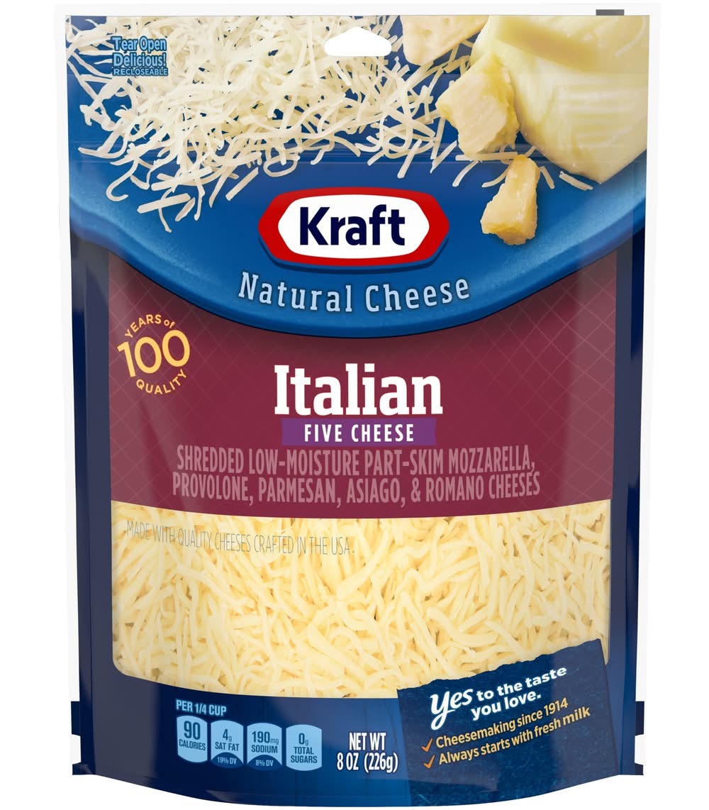 Kraft Shredded Italian Five Cheese 8 oz