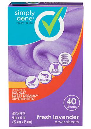 Simply Done Fresh Lavender Dryer Sheets 40 ct