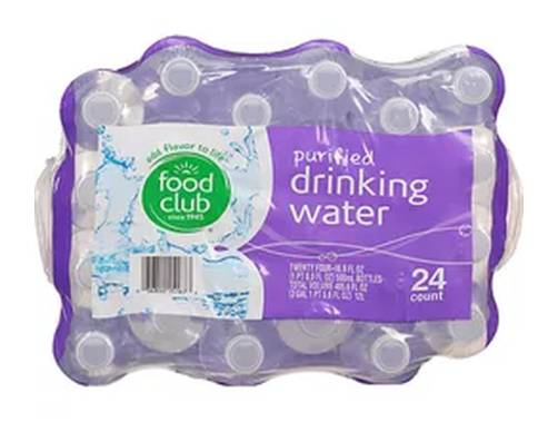 Food Club Purified Drinking Water 24-8 oz