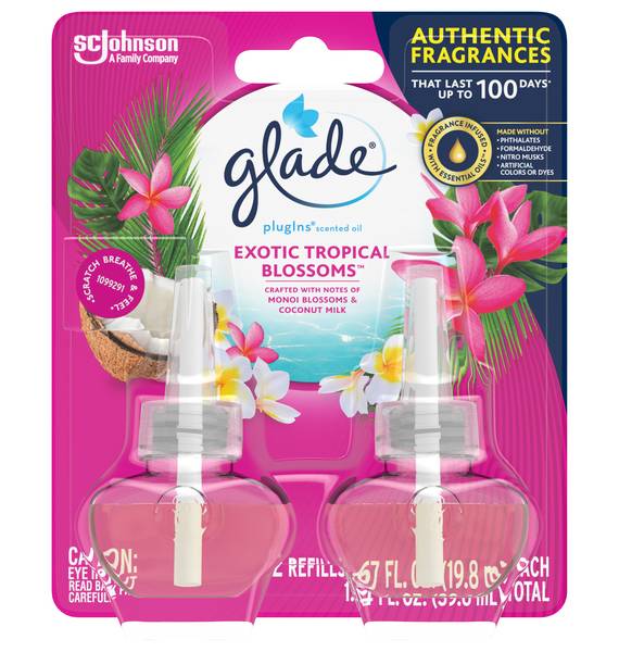 Glade Plug-Ins Scented Oil Refills Exotic Tropical Blossoms 2 ct