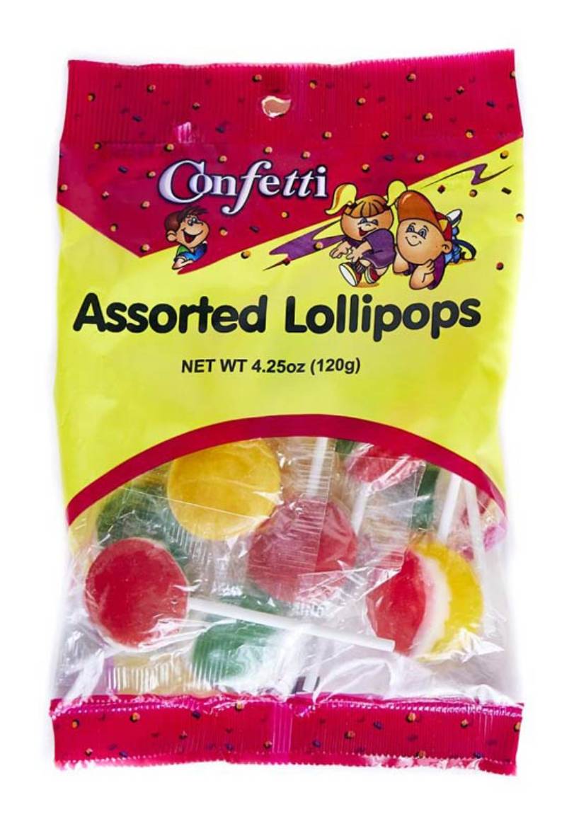 Confetti Assorted Lollipops 4.25 oz