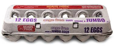 Noah's Pride Cage Jumbo White Eggs 12 ct