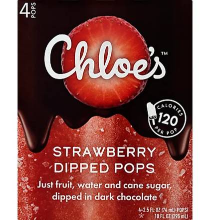 Chloe's Strawberry Dipped Pops 4 ct